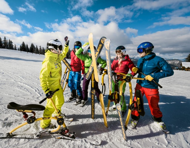Pistenspa&szlig; mit Brenter Snowbikes &copy; Flachau Tourismus_Markus Berger