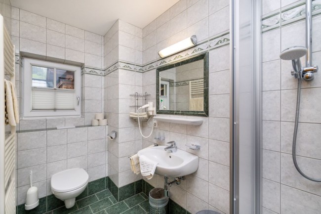 Badzimmer mit Dusche und WC