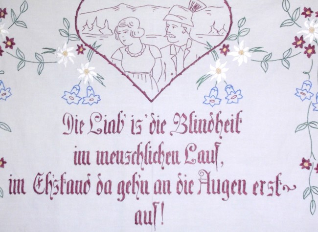 Spruch an der Wand