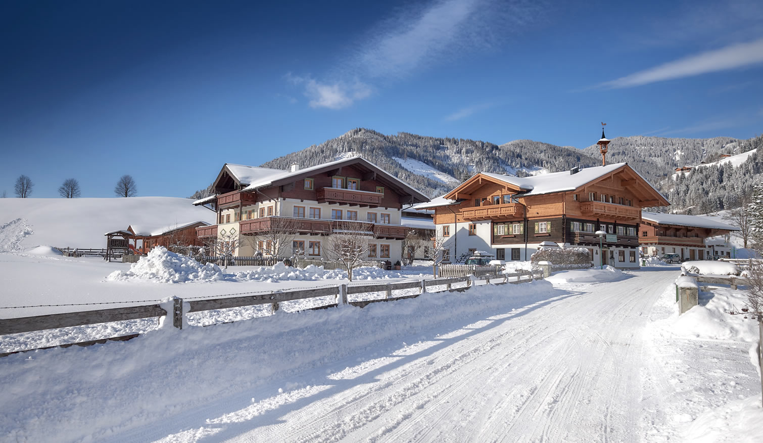 Inmitten einer schönen Winterlandschaft liegt das Ransburggut in Flachau, Ski amadé